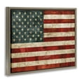 thumbnail image 3 of Stupell Industries US American Flag Rustic Pattern Town & City Painting Brown Floater Framed Canvas Art Print Wall Art, 21 x 17, 3 of 9