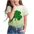 thumbnail image 2 of T-Shirt Imprimé de la Saint-Patrick pour Enfants, Col Rond à Manches Courtes, 95 % Polyester 5 % Élasthanne, Tissu Doux et Respirant, Tenue Décontractée pour Garçons et Filles de 3 à 14 Ans, 2 of 9