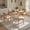 Table with 4 Chairs, variant on Kithkasa 5 Piece Dining Room Set for 4, 47 in Farmhouse Kitchen Table Set with 4 Upholstered Chairs, Natural Wood Dining Room Furniture