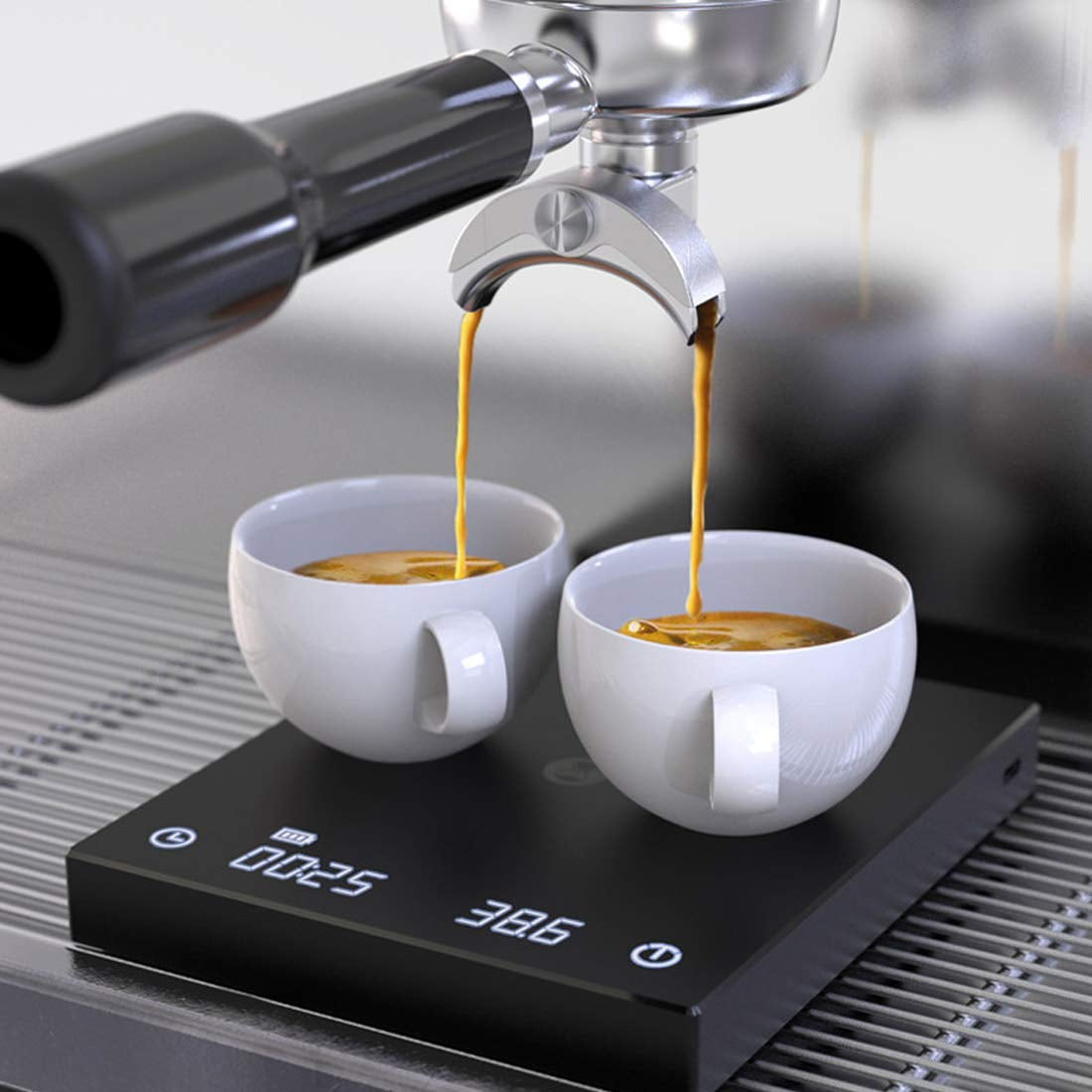Coffee Scale Basic 2.0 Electronic Espresso Scale with with Timer,2000 Grams and Water Flow Rate and Timer Function,Flow Rate Display 2024 Upgraded Version