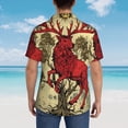 thumbnail image 5 of Haiem Mythical Red Stag Illustration Printed Hawaiian Shirt for Men - Men’s Casual Beach Summer Shirts - Stretch Fabric with Modern Fit-3X-Large, 5 of 7