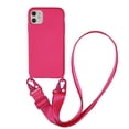 thumbnail image 1 of Funda de teléfono móvil con cadena y collar cruzado para iPhone 14 13 12 11 pro XS MAX XR 7 8 Plus SE, correa de silicona con cordón para el cuello Deng Xun unisex, 1 of 2