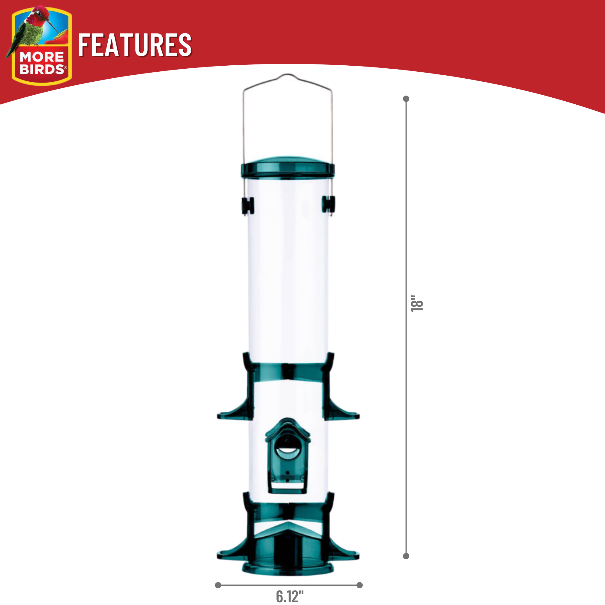 More Birds Jumbo Songbird Tube Feeder photo 6