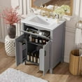 thumbnail image 4 of viswild 24" Bathroom Vanity Combo with Ceramic Sink - Space Saving Design for Small Bathrooms, Soft Close Doors, Freestanding Modern Vanity Cabinet in Grey, 4 of 14