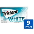 thumbnail image 2 of Trident White Wintergreen Sugar Free Gum, 9 Packs of 16 Pieces (144 Total Pieces), 2 of 8