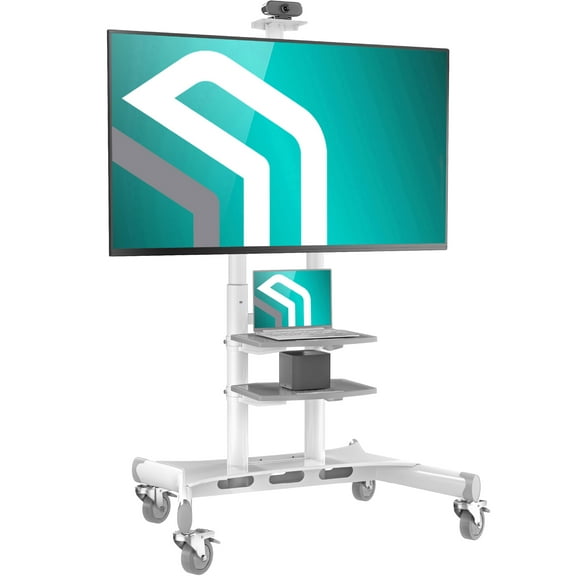 ONKRON Mobile TV Stand for 50"-86" Screens up to 200 lbs, Adjustable Modern Rolling, max VESA 800x500