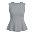 thumbnail image 7 of Peplum Tank Tops for Women Business Casual Sleeveless Tunic Blouses Dressy Summer Office Work Outfits( Gray, S ), 7 of 7