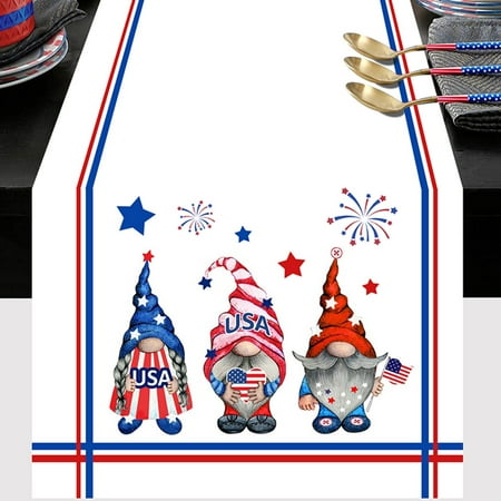 

Rovga Independence Day Table Runner Customized Satin Flag Ribbon For Holiday Craft Decoration Table Flag Patriotic Stripes Wired Edge Ribbon Printing