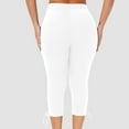 thumbnail image 5 of Summer Savings Clearance! Stamzod Women's Leggings Summer Solid Color High Waisted Stretch Capri Leggings Casual Slim Fit Plus Size Capris for Women White XXXL, 5 of 7