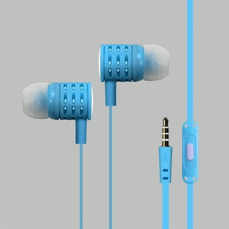High Definition Sound 3.5mm Stereo Earbuds/ Headphone Compatible with iPad Air (2019), Air 2/ Air, 9.7 (2018, 2017), 2, 4th gen (Blue) - w/ Mic + MND