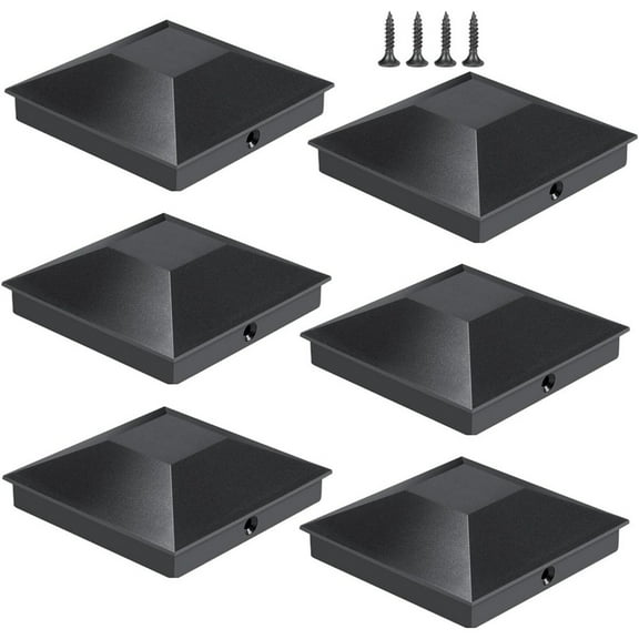 6 Pcs Fence Post Covers with 12 Screws and Easy Installation Plastic Post Covers