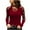 Burgundy, variant on IROINNID Long Sleeve T-Shirts for Women Solid Color Hollow Out Lace Patchwork Tops Blouse T-Shirt,Blue