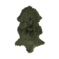 BS Trading Rug H-TIB-18-H No.18 Tibetan Whole Hide Pelt, Olive