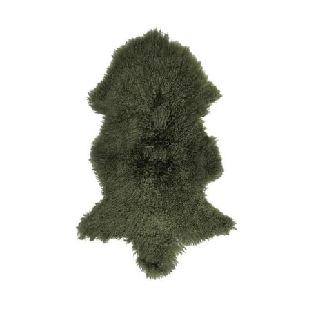 BS Trading Rug H-TIB-18-H No.18 Tibetan Whole Hide Pelt, Olive