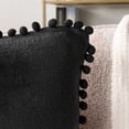 thumbnail image 3 of PAVILIA Black Throw Pillow Covers with Pom Pom 20x20 Set of 2, Decorative Pillow Cases for Bedroom Aesthetic, Small Throw Pillows Set for Bed, Velvet Euro Plush Cushion Covers for Sofa Couch, 3 of 7