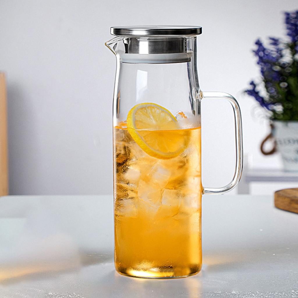 SDFGTstore Multifunctional Glass Pitcher Borosilicate Carafe for Hot and Cold Beverages Ideal for Iced Coffee Milk and More