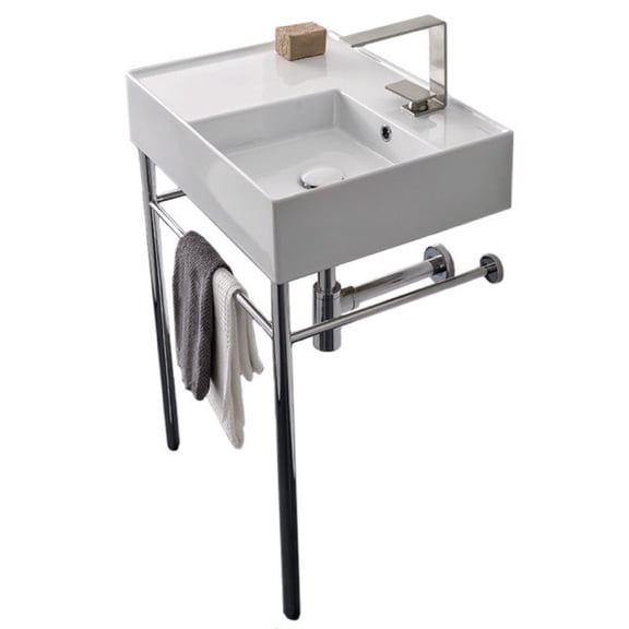 Nameeks Scarabeo 5117-Con-One Hole Scarabeo Teorema 2.0 24" Rectangular Ceramic Console