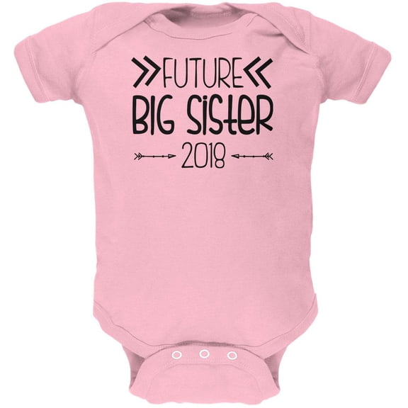 Future Big Sister Arrows 2018 Soft Baby One Piece Light Pink 3-6 M
