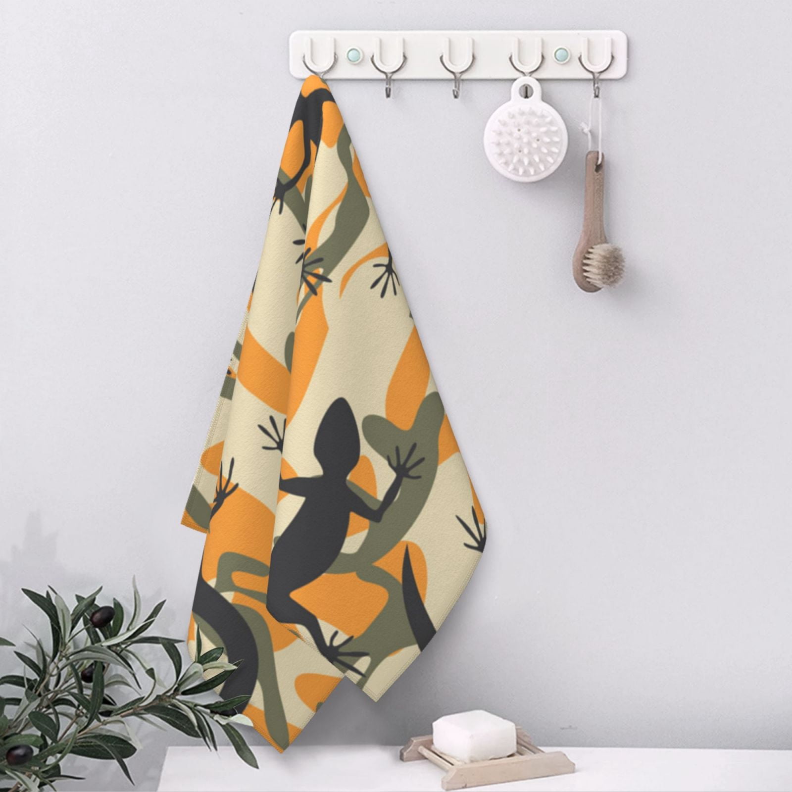Lizard Camouflage Camo 27.5" x 16" Ultra Soft Hand Towel, Face Wash Cloth for Bathroom, Gym, Travel, Pool