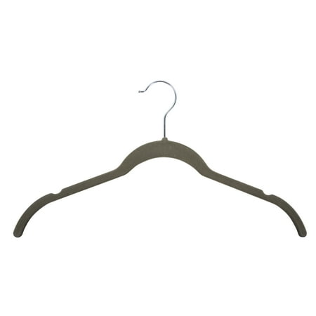 Econoco - HSL17NG50 - Grey Velvet Covered Shirt and Blouse Hanger with Notches, - Sold in Pack of 50
