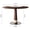 Walnut, variant on Retractable Rock Slab Dining Table for Small Apartments, White Sintered Stone Expandable Square Table with Leather-Wrapped Stainless Steel Base, Space Saving Kitchen Table