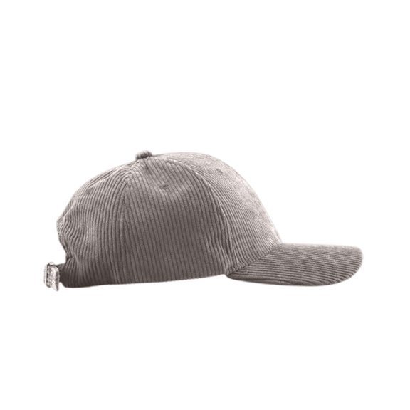 Conairie Unisex Corduroy Baseball Cap Casual Outdoor Sun Protection Adjustable Curved Brim Soft Cotton Breathable Summer Hat Grey