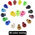 thumbnail image 3 of 50 Pcs Plastic Spring Loaded Elastic Drawstring Rope Lanyard Adjuster Cords Lock End Adjustable Single Hole Toggle Stoppers Round Ball Shape Fastener Buttons Slider with Assorted Colors, 3 of 5