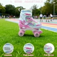 thumbnail image 4 of JZY Butterfly Quad Rollerskates for Girls Ages 3-12, 4 Size Adjustable Light Up Wheels, Indoor Outdoor Beginners Skates, Children's Birthday Gift, 4 of 7