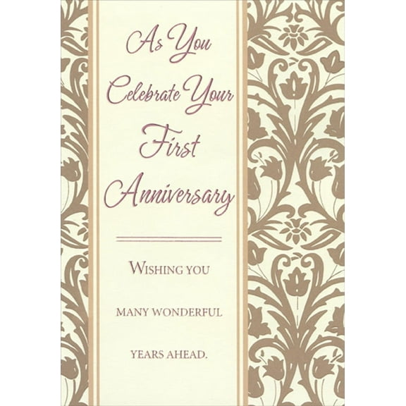 Designer Greetings Many Wonderful Years Ahead Formal 1st : First Wedding Anniversary Congratulations Card for Couple