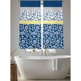 thumbnail image 5 of Blue Yellow Sheer Curtains 63 Inch Length 2 Panels Set, Botanical Floral Motifs Wildflower Striped Voile Window Treatment Rod Pocket Curtains Sheers Drapes for Bedroom/Living Room/Kitchen 52x"63"x2, 5 of 7