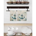 thumbnail image 3 of Teal Anchors Coastal Kitchen Dish Towels for Drying Dishes Set of 2, Vintage Summer Beach Nautical Waffle Weave Microfiber Hand Tea Bathroom Towels Quick Dry & Absorbent Towel 15.7x23.6, 3 of 7