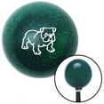 thumbnail image 1 of White English Bulldog Green Metal Flake Shift Knob with M16 x 1.5 Insert Shifter, 1 of 1