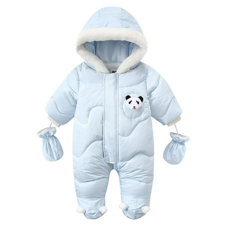 

Child dress Winter Children s Thickened Down And Warm Hooded Fleece Baby Onesie Fragarn