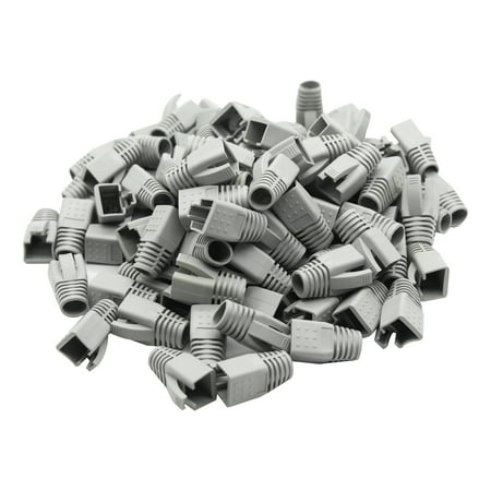 

YIOVVOM Soft Plastic Ethernet RJ45 Cable Connector Boots Cover Network Strain Relief Boots CAT6A CAT7 CAT8 100PCS (Light Grey)