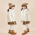 thumbnail image 6 of Godderr Kids Toddler Baby Puffer Down Outwears Jackets Winter Fall Solid Color Coats Lapel Fleece Down Jackets for Girls Boys 1-7Y, 6 of 9