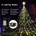 thumbnail image 3 of PMMIPNW Christmas Tree Lights Plug in 180LED, Christmas String Light with Topper Star, Waterfall Xmas Tree Lights with for 6ft - 8ft Tree Wall Decoration (Warm), 3 of 8