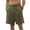 Army Green021, variant on Dwelliawo Men's Cotton Linen Shorts Elastic Waist Straight Leg Linen Dress Shorts Loose Fit Beach Pants Cotton Linen Pleat-Front Classic Light Gray 2XL