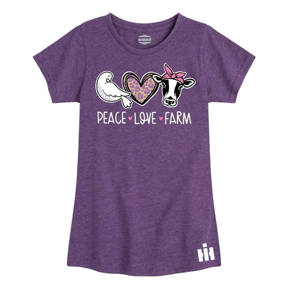 Case IH - Peace Love Farm Pattern - Toddler Girl Short Sleeve T-Shirt