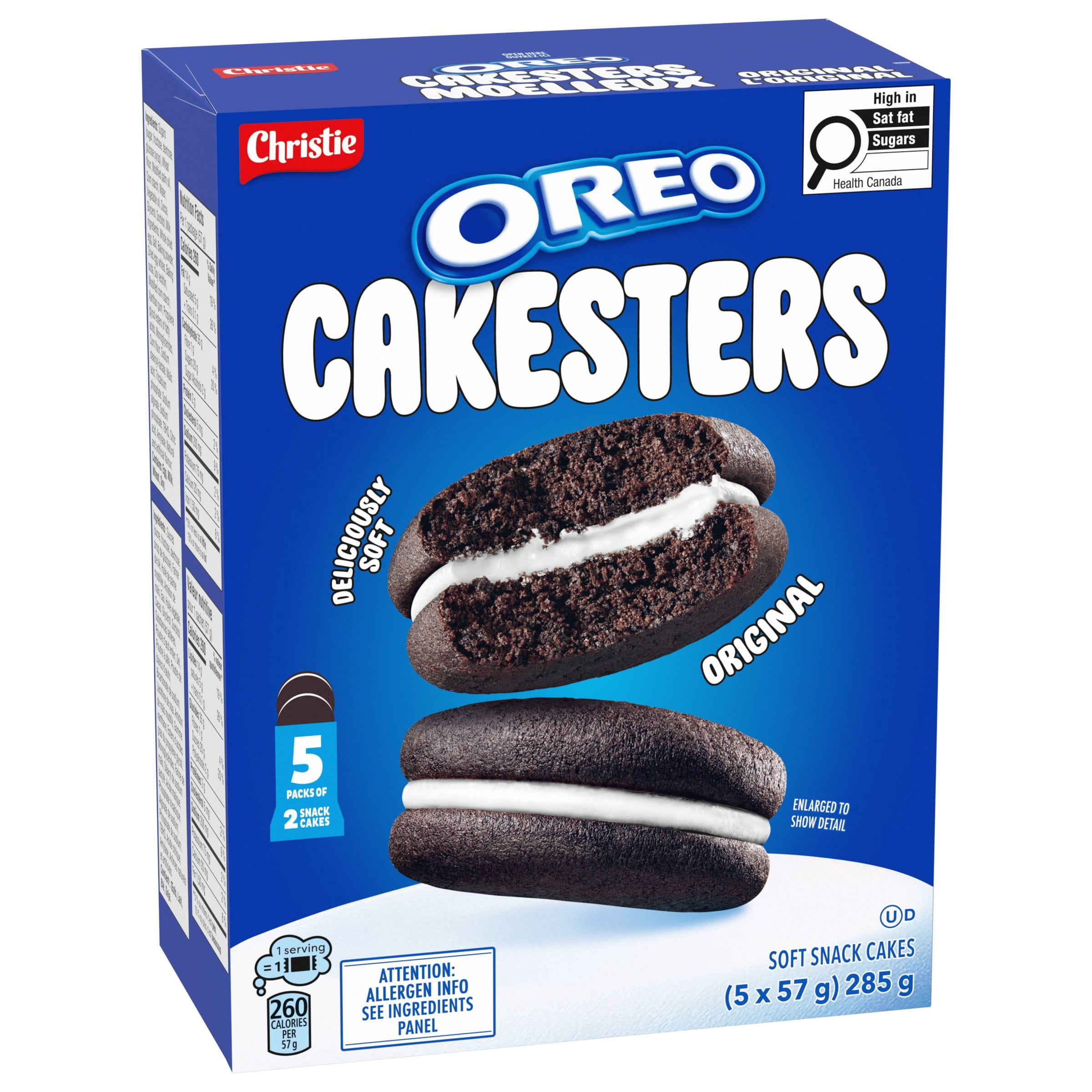 OREO Cakesters Soft Snack Cakes, Snack Packs 5x57g
