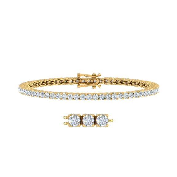 3.53 Carat Diamond Tennis Bracelet in 14K Yellow Gold (7 Inch) (I1-I2 Clarity)