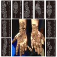 thumbnail image 1 of 9 hojas de plantillas de tatuajes temporales, kit de tatuaje de henna, pegatina de tatuaje de henna reutilizable, pegatinas de tatuajes temporales indios, plantillas de tatuajes autoadhesivas, 1 of 5