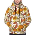 thumbnail image 4 of KLL Pumpkin Corn Daisy Print Mens Hoodie Long Sleeve Casual Pullover Hooded Sweatshirt Fashion Drawstring Hoodies with Pocket-X-Large, 4 of 6