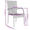 thumbnail image 4 of vidaXL 3 Piece Garden Dining Set Poly Rattan Black, 4 of 4