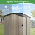 thumbnail image 6 of Aukfa 4' x 6' Outdoor Storage Shed, Waterproof Metal Garden Shed with Doors and Sloped Roof for Patio, Backyard, Lawn, Tool Storage, Bike Shed, Brown, 6 of 8