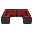 thumbnail image 1 of Innesbrook Collection 9-Piece Aluminum Patio Conversation Set with Red Cushions, 1 of 2