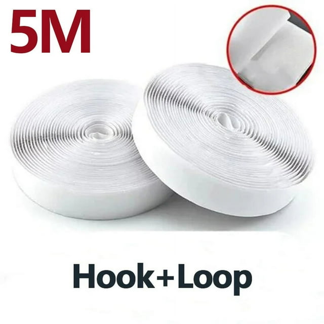 25Meter Strong Double Sided Self Adhesive Hook and Loop Fastener Tape Nylon Sticker Adhesive velcros Strap DIY Craft Accessories white 5Meter 50mm Wide