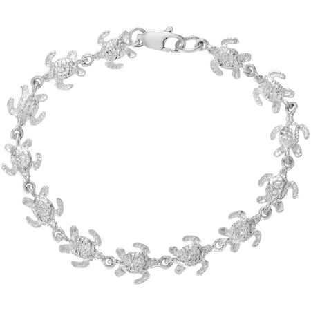 Brinley Co. Women's Sterling Silver Turtle Link Bracelet, 7