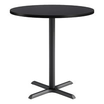 KFI Studios 42in Round Dining Table - 42in H - Charcoal Top - Black Base