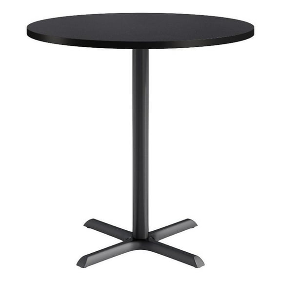 KFI Studios 42in Round Dining Table - 42in H - Charcoal Top - Black Base