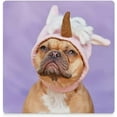 thumbnail image 3 of GZHJMY Square Drink Coasters 2 Pcs French Bulldog Dog Wearing Unicorn Hat Costume Absorbent Ceramic Coffee Coasters for Drinks with Cork Base Housewarming Gift for Home Decor, 3 of 6